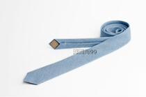 British American Collection European Show Best Selling Shirts Retro Cotton Linen Linen Light Blue Handmade Tie Collar