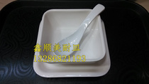 Porcelain white Advanced imitation porcelain melamine cutlery dense amine dessert bowl cover filled with dessert square bowl sweet bowl sweet potato Guido
