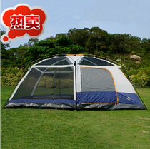 Two bedrooms and one living room 6-12 people multiple double-deck camping tent two-bedroom family tent outing tent