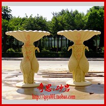 Chic Art Sandstone Sculpture Relief Round Sculpture Garden Forest Landscape Sculpture Villa Courtyard Waterscape Pendulum with large water spray