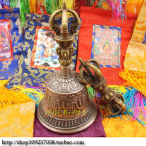 Nepals artefact hand-made pattern surface five-strand diamond Bell Vajra Pestle length 17 5CM Bell mouth 8 7CM