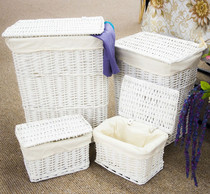 New willow rattan choreography collection containing basket Dirty Clothes Basket Fields White 