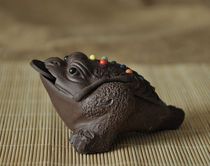  Grace tea set Yixing Purple sand tea pet - - - - - length 11 cm raw ore Purple sand golden toad ornaments special offer