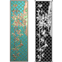 Three hollowed-out computer carvings on the screen of a hundred birds facing the phoenix relief drawings grayscale images design material sources