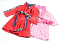 Cooperative red bathrobe boys and childrens clothing outer single boy bathrobe girl bathrobe thickened