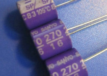 Hot sell solid state capacitor 16V270uF for 270uF 270uF 16V 10x12 straight insert purple skin