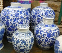 10 10 catty 20 catty 50 kilograms of wine jar green flower Porcelain sealed wine bottle wine jar Jingdezhen Ceramic dragon head wine altar