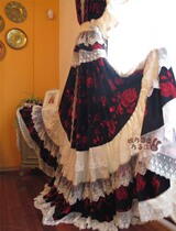 You are the roses in bloom in the dark night in Prague ~~ retro velvet handmade curtains customized