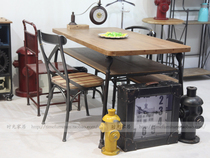 European and American loft style export industrial and mining personality furniture dining chair back chair coffee shop bar outdoor table and chairs