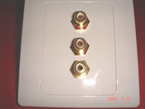 Simon socket audio-video panel RCA wall plug (86 welded type truly gilded RCA socket module)