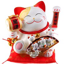 Jinshi Workshop 12-inch opening of the truck Fortune Cat Electric Rocking Hand Treasure 7 Foods Divine Recruiter Cat Creative Gift