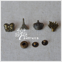(Forest Wholesale) Butterfly Knot Iron Tower Crown Tree 633 Type Four Combined Button 50 Package] 150 gr