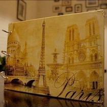 (Eiffel Tower) Retro DIY stickup photo album Growth Remembrance of handmade album with 102 corner sticker