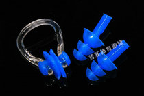 Swimming silicone earbuds nose clip set 360 degrees waterproof not easy to slip children adult universal soft