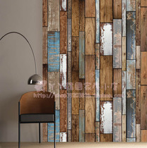 Nordic Mediterranean Style Chunky Wood Grain Wall Paper Realistic Board Wallpaper Simulation Color Wood Floor Pattern NA7