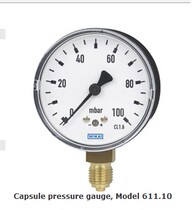 German WIKA bellows pressure gauge 611 10