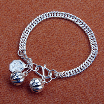 S990 pure silver bell hand chain sub male and female baby baby boy horse whip bracelet gossip birthday full moon
