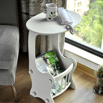 Creative sofa side table side frame side pink phone desk coffee table storage newspaper rack magazine rack