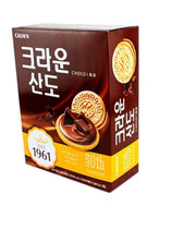 Korean biscuit CROWN Ruian mountain biscuits coffee sandwich biscuit cracker 161g
