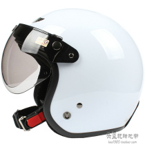 Taiwan Zhengan pure white Harley electric motorcycle helmet men and women safety anti-UV retro half helmet winter