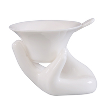 Chenxiang Guanyin hand tea filter high white porcelain ceramic tea leak tea white porcelain tea filter tea ceremony accessories
