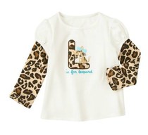 Spot American goldbaby Gymboree glamour partner Girl classic BAO WEN double sleeve t-shirt