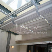 Manual electric canopy curtain double track folding curtain customization Hangzhou roller blinds can be installed free of charge