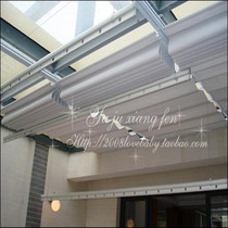 Manual electric canopy curtain double track folding curtain customization Hangzhou roller blinds can be installed free of charge
