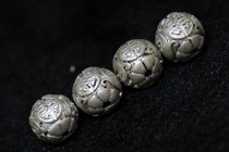 925 silver made of old Tibetan Buddhist pearl accessories Longevity Round Pearl Length 1 2cm