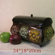 American country wrought iron storage box retro old candy box storage box iron box home porch desktop decoration