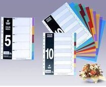 Huijin grade 12 color plastic paging paper Spacer paper Classification paper pp material(with numbers)