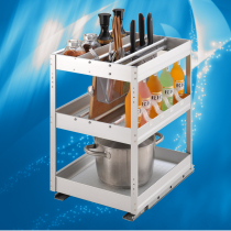Space aluminum aluminum alloy pull basket seasoning basket Multi-function cabinet pull basket with damping 400 cabinets