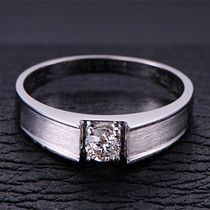 Exquisite and elegant Mo Sang male ring K gold loose diamond custom matte version of the male diamond ring couple ring ring