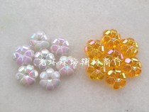 DIY Loose Beads 10mm Color Solid White Color Yellow Plum Blossom Plastic Bulk Beads Material Clothing Accessories