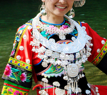Minority characteristic handicrafts Miao performance costume collar Miao Miao silver collar