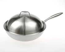 Vettel stainless steel wok high quality 304 stainless steel three-layer steel uncoated healthy 2 5 thick 168 yuan