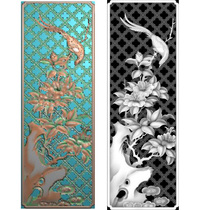 A hundred birds facing the phoenix screen right and left 1 computer carving map relief map engraving map grayscale map set material source file