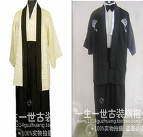  Japanese kimono Samurai costume Mens Japanese national costume Formal film and television costume Stage drama performance costume photography