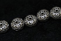 925 silver made of old Tibetan Buddhist pearl accessories Birds nest sepal bead pair holes are 0-75cm diameter 1 15cm