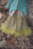 Grass green flowers hairy long skirt momomoko Blythe wasteland jerryberry fr