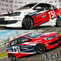  2013 Volkswagen POLO car stickers pull flowers full car stickers stickers racing decoration modification color stickers Golf Scirocco