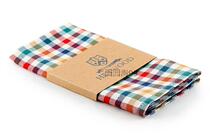 European synchronous boutique plaid cotton linen dinner dress suit pocket towel vintage handkerchief classic item