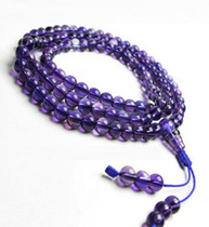 Chong crown promotion Anan Crystal Square * Natural amethyst 108 Buddha beads three-circle bracelet*6MM
