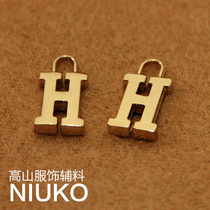 NIUKO accessories rose gold metal H letter three-dimensional zipper head high-grade clothing accessories monopoly
