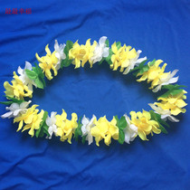 Hawaiian wreath hula accessories wreath neck ring length 1 M cloth wreath yellow green White