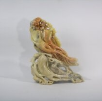  Life ginseng flourishes and seals the door with three colors of exquisite Qingtian jade carving plant ornaments Pure handicraft collectible direct sales