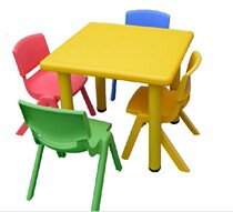 Factory sales children plastic tables and chairs square table kindergarten baby learning to eat games children desk thickened