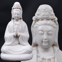 Dehua ceramic feng shui home enshrines Guanyin Buddha statue 6 inch Guanyin Bodhisattva handicraft white porcelain