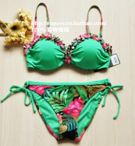 Tropical rainforest three-dimensional petals outer single steel support Crescent thick shoulder strap