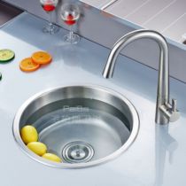 Round vegetable basin pool Single tank one-piece sink garden tank Stainless steel vegetable basin thickened basin pool